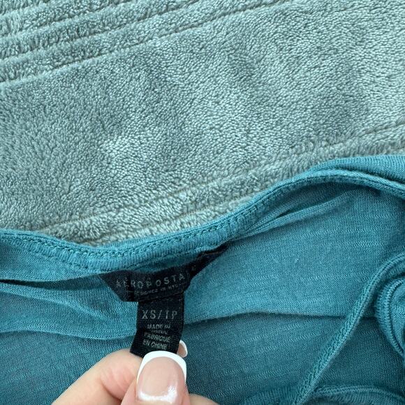 AeropostaleTeal Rayon Embroidered Cropped Boho Tank Top Women's XS - Picture 10 of 11